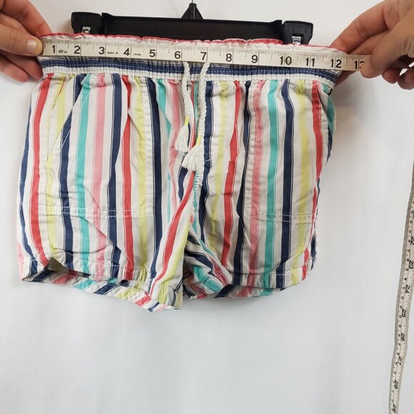 Gap Kids Girls M 8 Bermuda Stripe Shorts Elastic Waist Drawstring Pockets - Picture 7 of 9